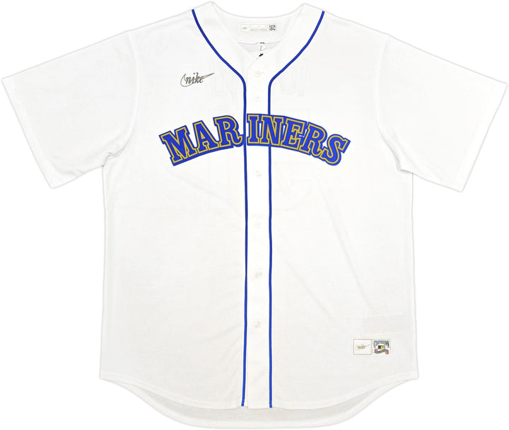 Mariners Ichiro Suzuki Auto White Nike Cooperstown Collect Jersey L HOF 25 BAS