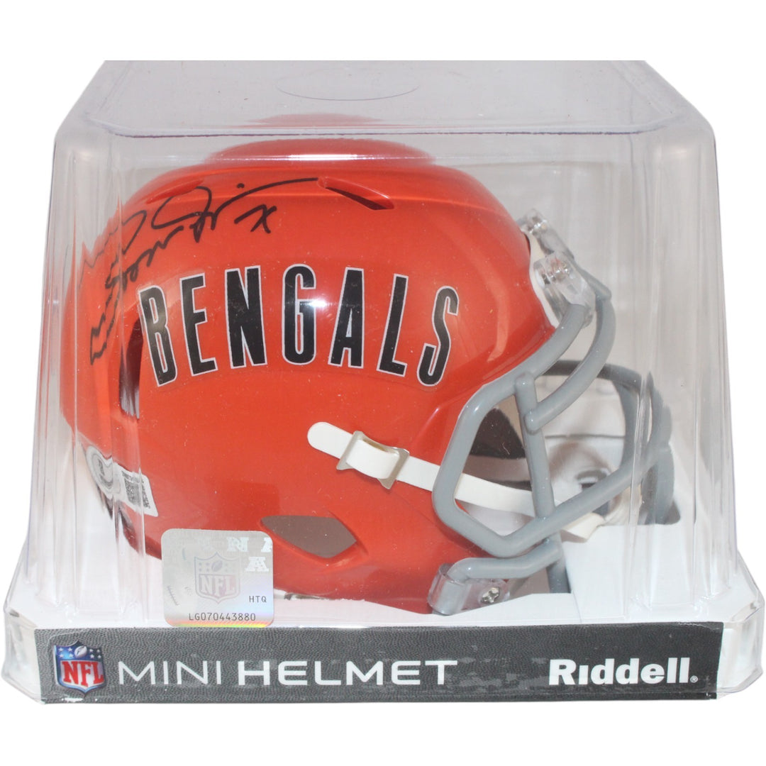 Boomer Esiason Autographed Cincinnati Bengals TB Mini Helmet Beckett WIT 50798