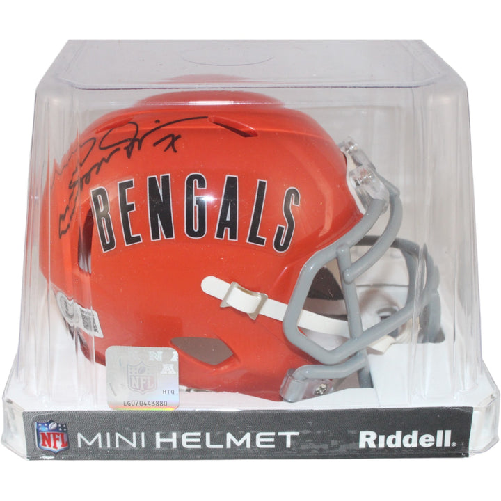 Boomer Esiason Autographed Cincinnati Bengals TB Mini Helmet Beckett WIT 50798