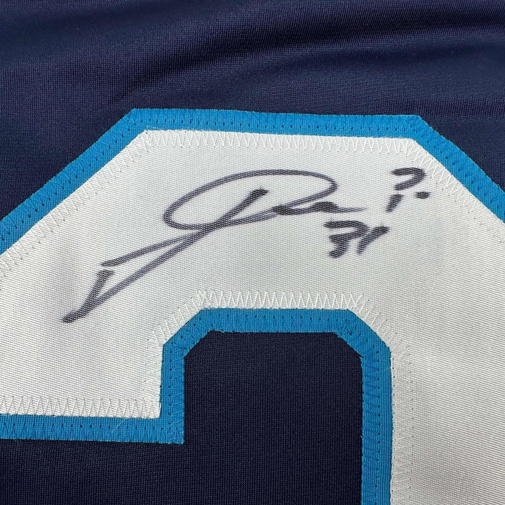 Framed Signed Philipp Grubauer 35x39 Seattle Blue Jersey JSA COA