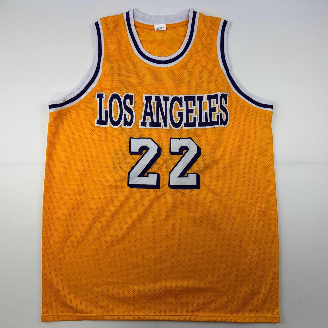 Facsimile Autographed Elgin Baylor Los Angeles LA Yellow Reprint Auto Jersey XL