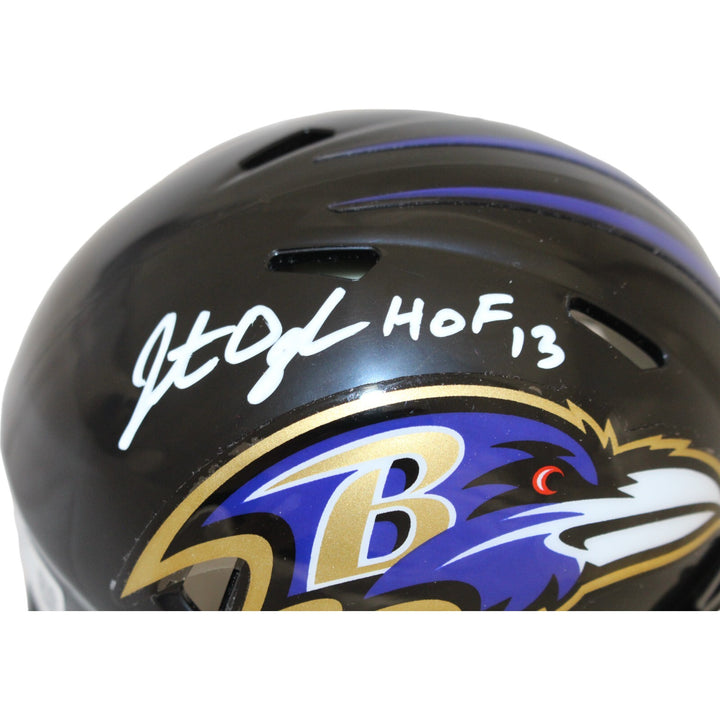 Jonathan Ogden Autographed Baltimore Ravens Mini Helmet HOF Beckett 44112