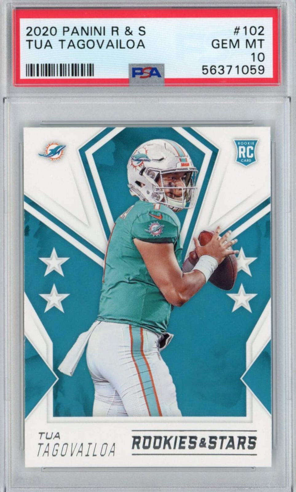 Graded 2020 Panini Rookis & Stars Tua Tagovailoa #102 Rookie RC Card PSA 10 Mint