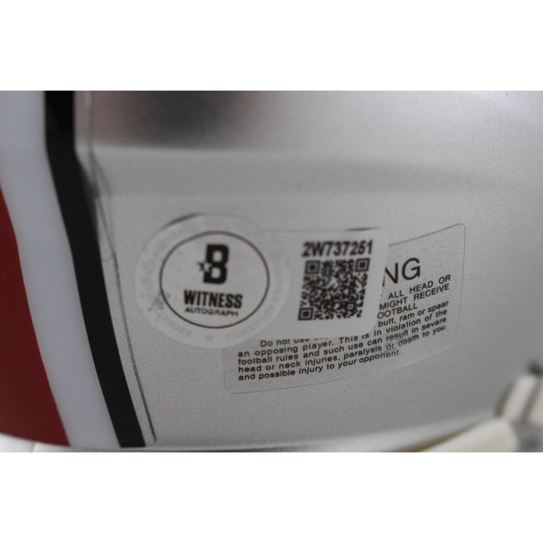 Quinshon Judkins Autographed Ohio State Buckeyes Speed Mini Helmet Beckett 49621