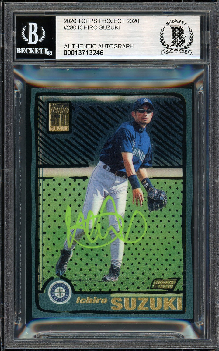 Ichiro Suzuki Auto Topps Project 2020 Joshua Vides Card 280 Sig 10 /10 Beckett