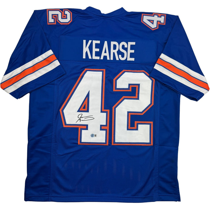 Autographed/Signed Javon Kearse Florida Blue College Football Jersey Beckett COA