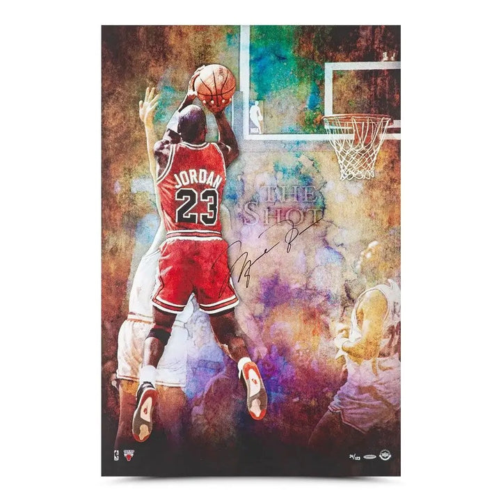 Michael Jordan Signed 'The Shot' 24x36 Photo Chicago Bulls UDA Holo