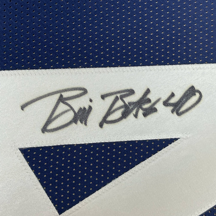 Framed Autographed/Signed Bill Bates 33x42 Dallas TG Jersey PSA/DNA COA