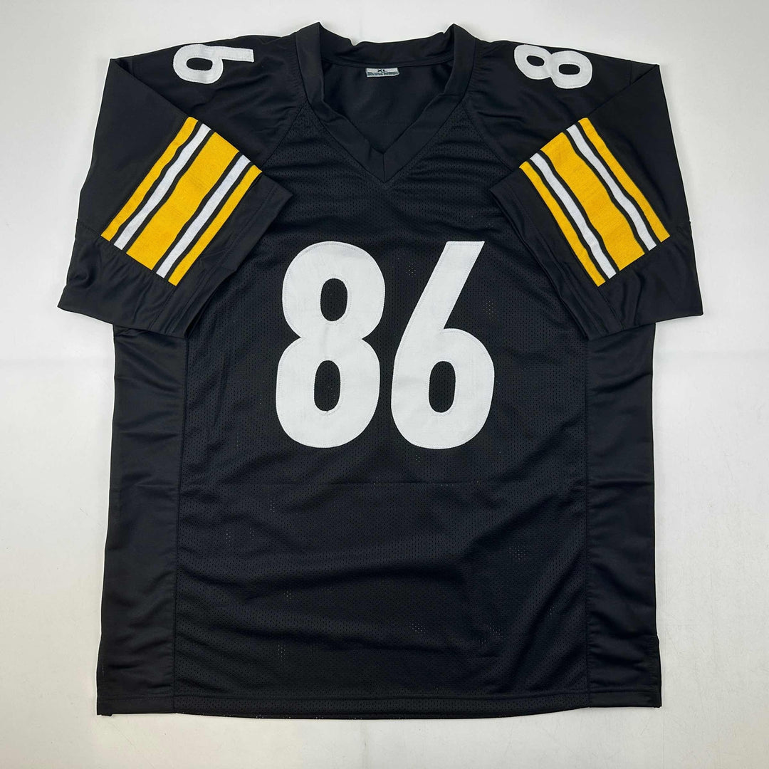Facsimile Autographed Hines Ward Pittsburgh Black Reprint Jersey Size Men's XL