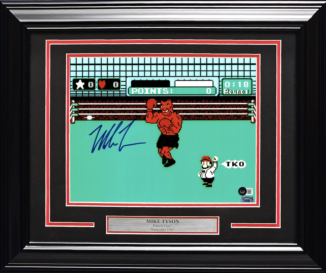 Mike Tyson Signed Framed 11x14 Photo Nintendo Punch-Out!! Beckett BAS QR