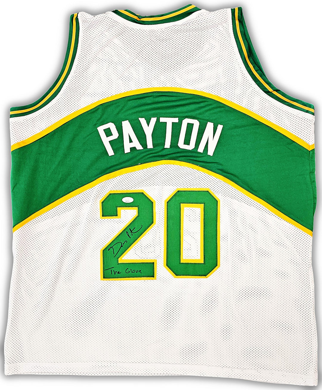 Seattle Supersonics Gary Payton Autographed Signed White Jersey "The Glove" JSA