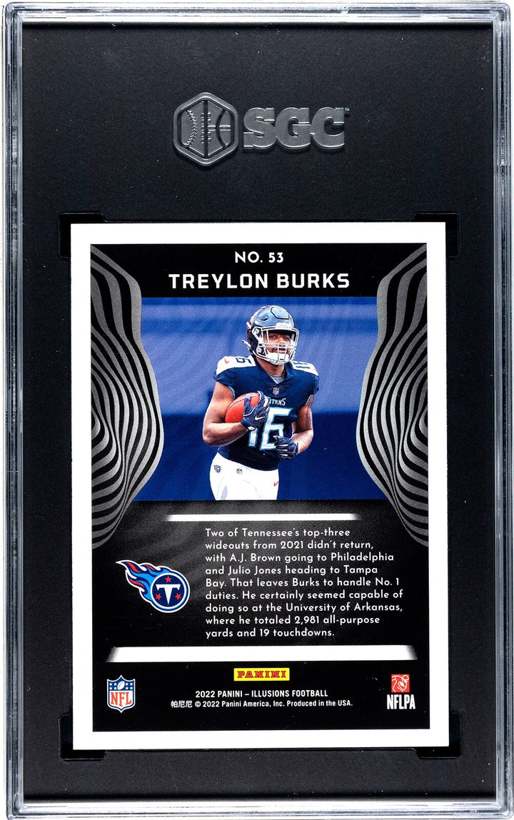 Treylon Burks 2022 Panini Illusions Rookie Card (RC) #53- SGC Graded 10 Gem Mint