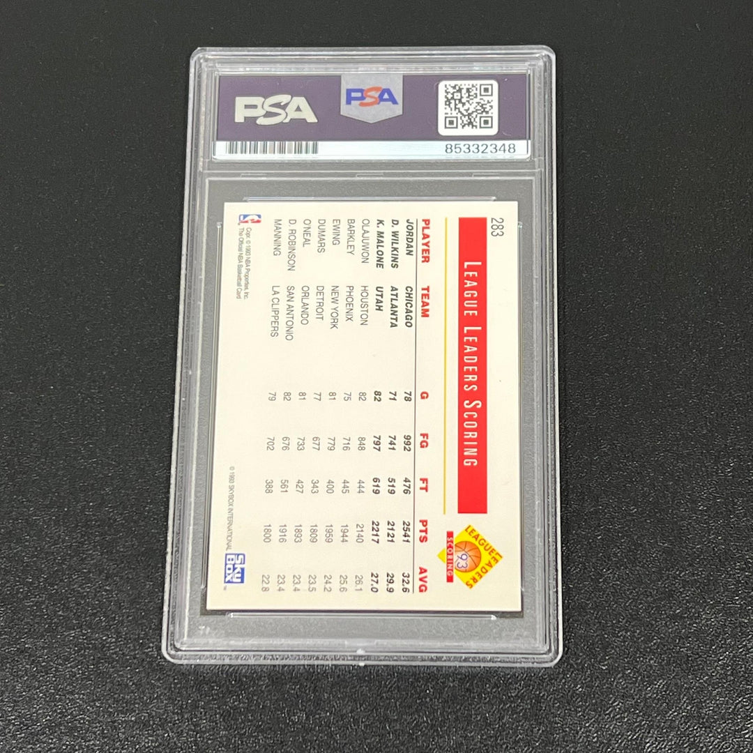 1993 NBA SkyBox League Leaders Scoring #283 Dominique Wilkins Signed Card AUTO P