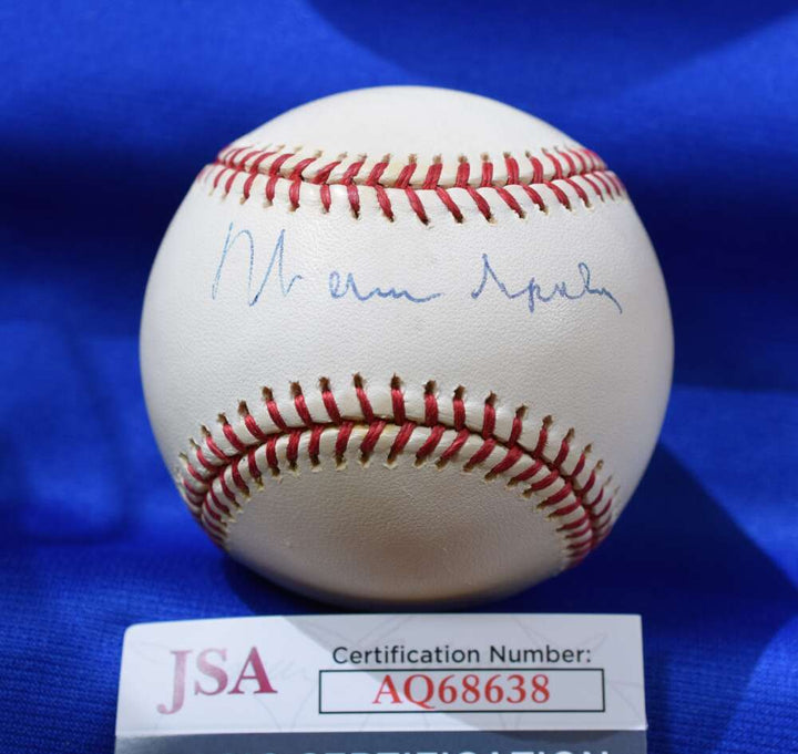 Warren Spahn JSA Cert Autograph National League ONL Signed Baseball 2