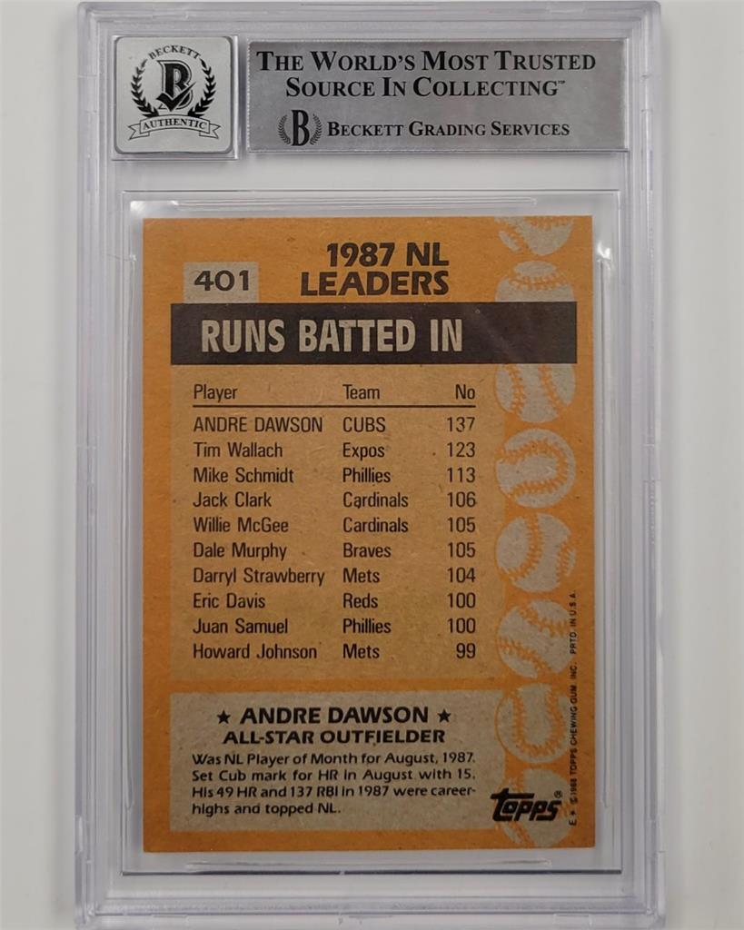 Andre Dawson signed 1988 Topps AS All-Star #401 card Beckett BGS BAS 10 auto