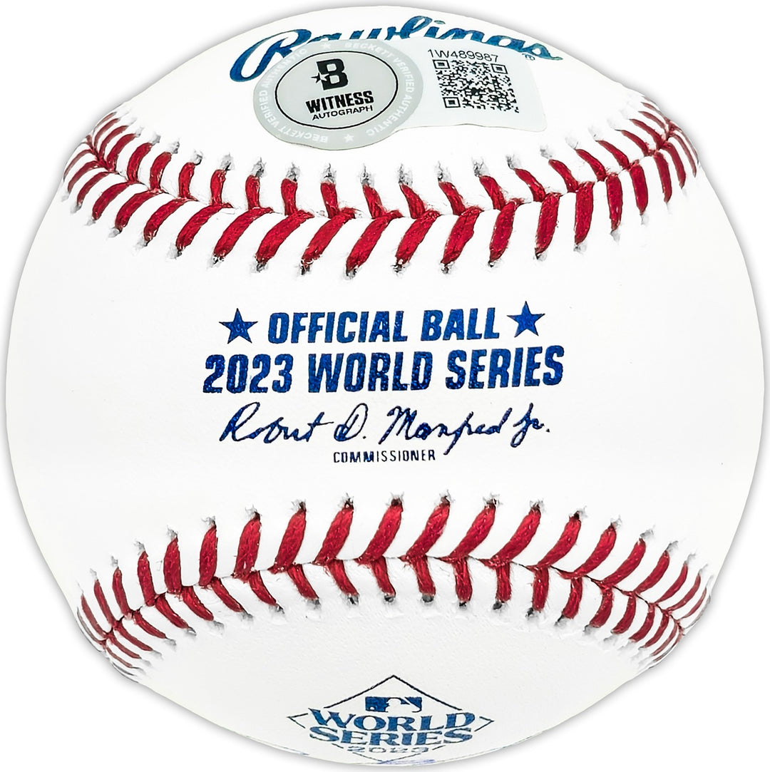 Zac Gallen Signed 2023 WS Logo MLB Baseball Arizona Diamondbacks Beckett Wit