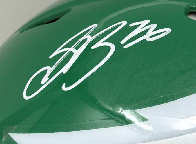 Saquon Barkley Signed Eagles FS Kelly Green Authentic Speed Helmet PSA/DNA