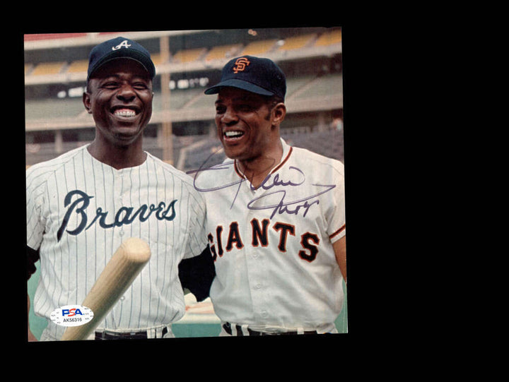 Willie Mays PSA DNA Signed  8x7 Vintage Photo Autograph Giants