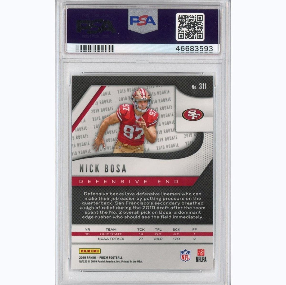 Graded 2019 Panini Prizm Nick Bosa #311 Rookie RC Card PSA 10 Gem Mint