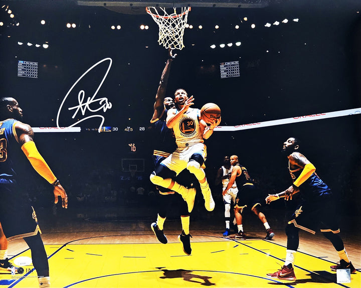 Stephen Curry Autographed Signed 16x20 Photo Golden State Warriors Layup JSA