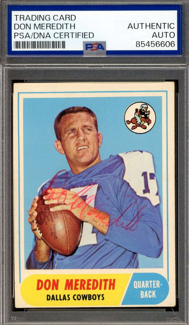 Don Meredith PSA DNA Vintage Signed 1968 Topps Autograph