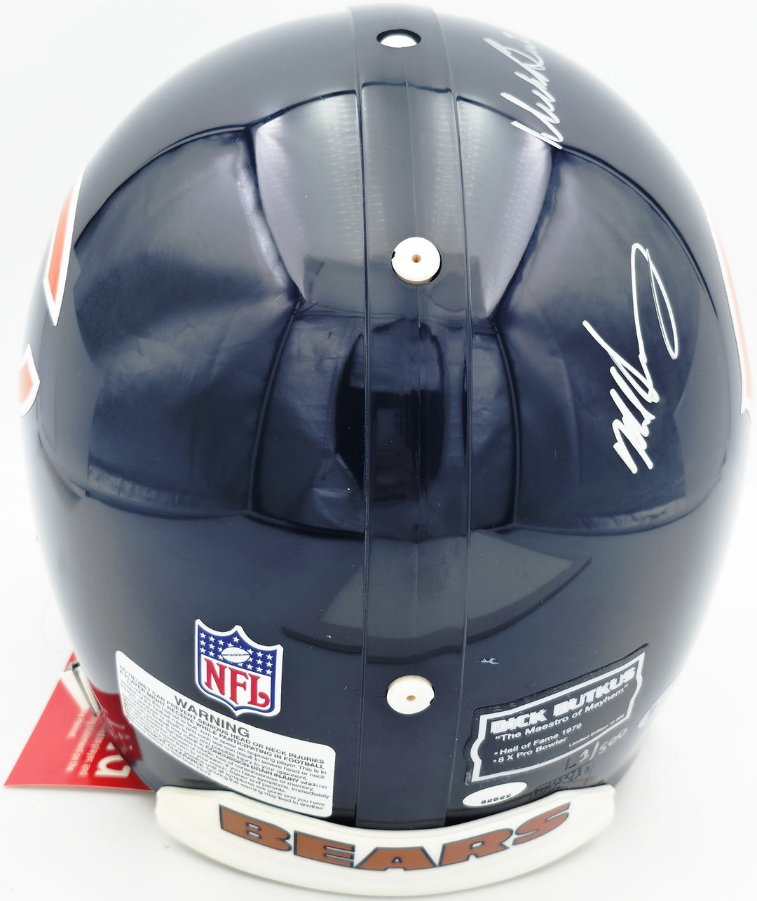 Dick Butkus Mike Singletary Brian Urlacher Signed Chicago Bears Full Size Helmet