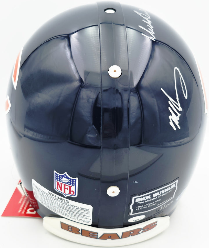 Dick Butkus Mike Singletary Brian Urlacher Signed Chicago Bears Full Size Helmet