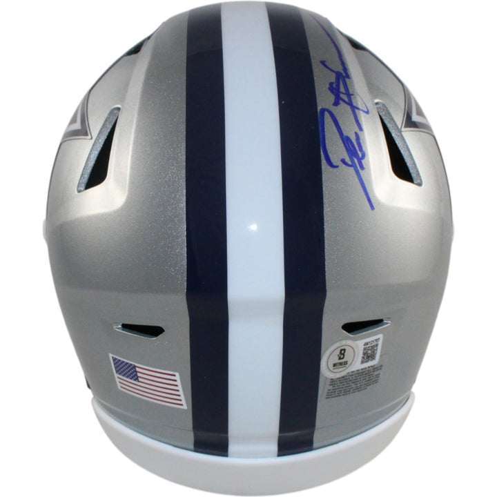 Deion Sanders Autographed Dallas Cowboys Mid-Size Midi Helmet Beckett WIT 55225