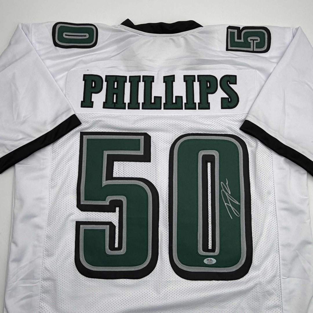 Autographed/Signed Jaelan Phillips Philadelphia White Football Jersey PSA COA