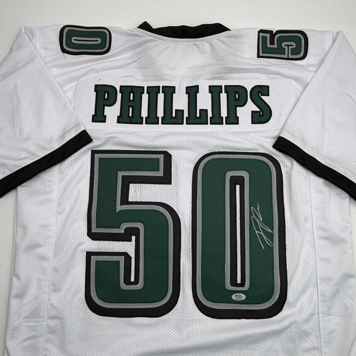 Autographed/Signed Jaelan Phillips Philadelphia White Football Jersey PSA COA