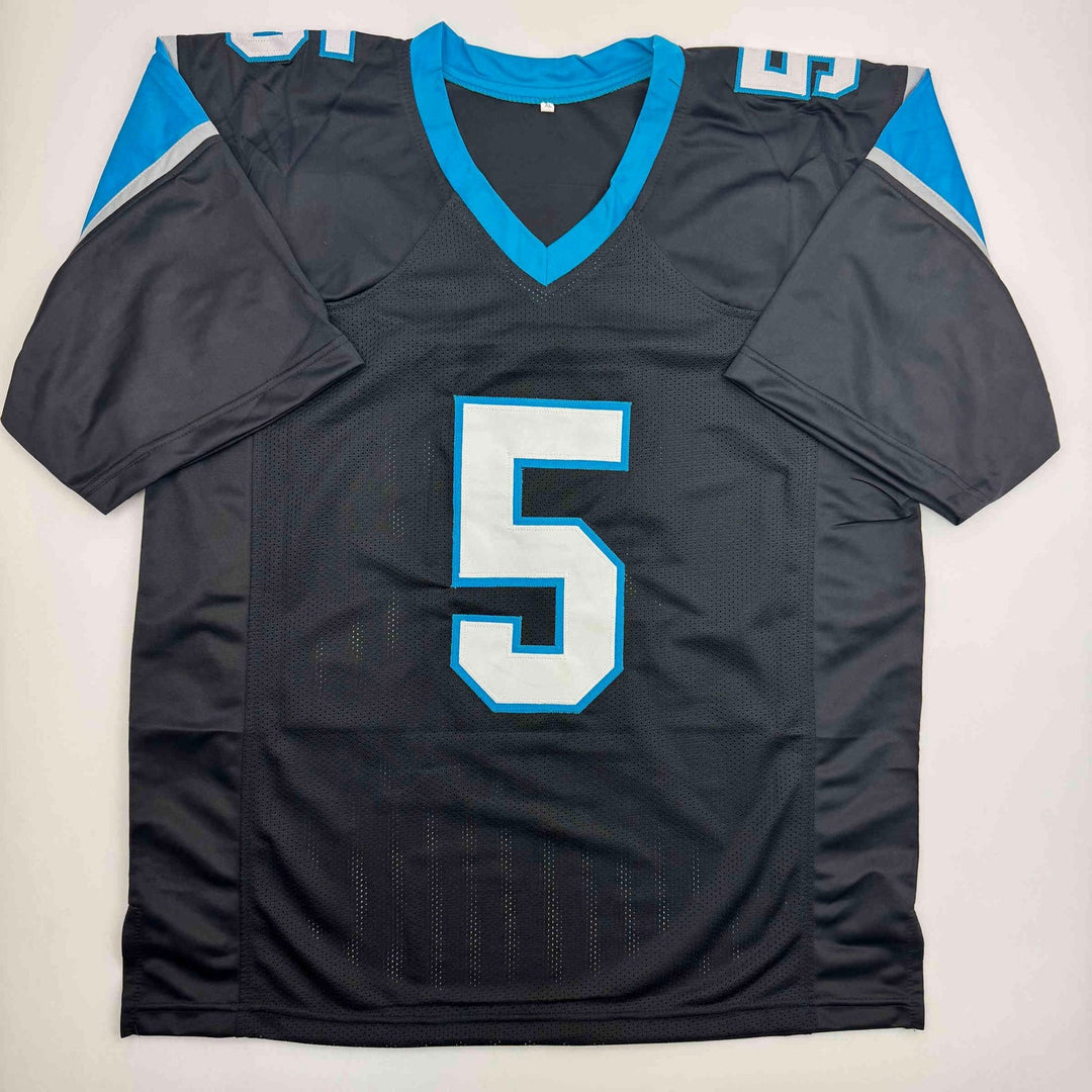 Autographed/Signed Rico Dowdle Carolina Black Football Jersey Beckett BAS COA