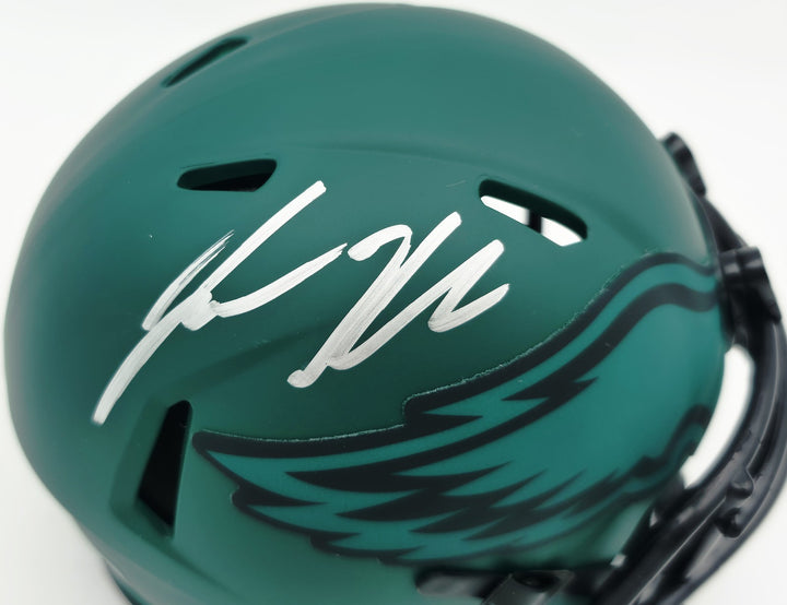 Jason Kelce Signed Philadelphia Eagles Rave Green Speed Mini Helmet Beckett