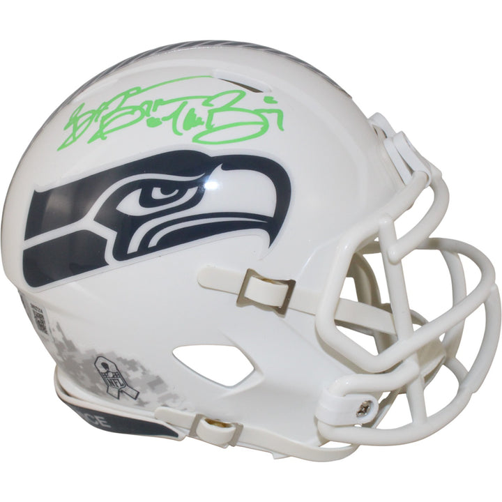 Brian Bosworth Signed Seattle Seahawks 24 STS Mini Helmet The Boz Beckett 53601