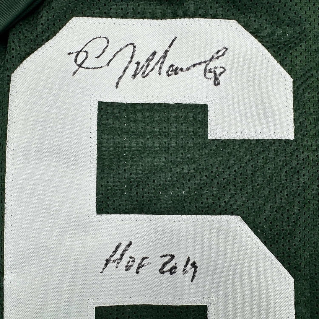 Framed Autographed/Signed Kevin Mawae 35x39 HOF New York Green Jersey COA