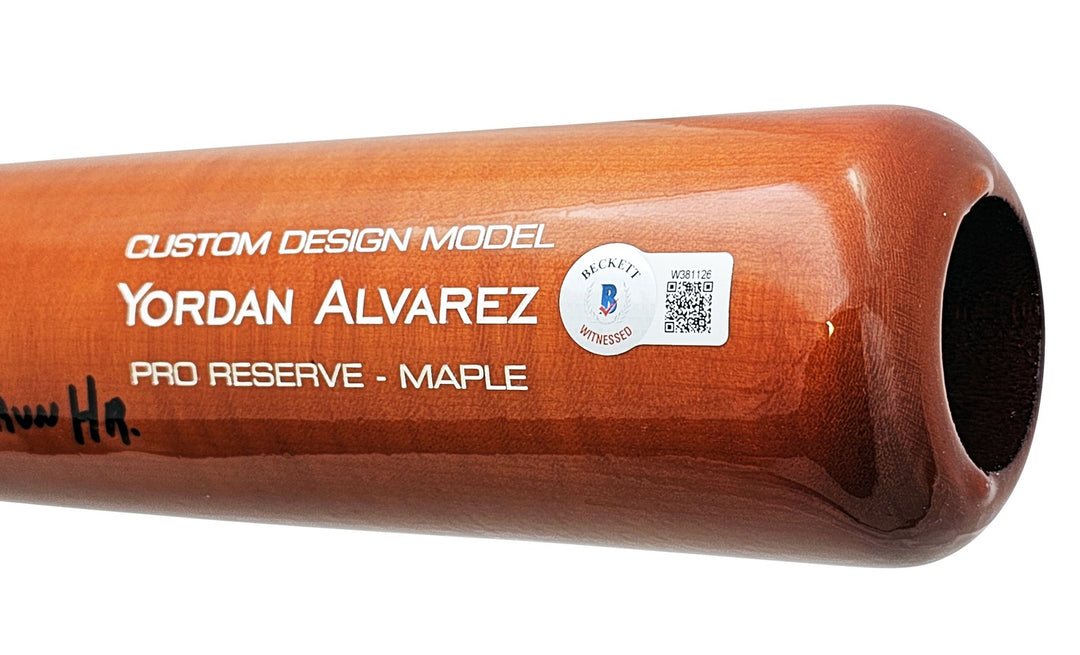Yordan Alvarez Auto Orange Victus Player Model Bat Astros 22 WS Winning HR BAS