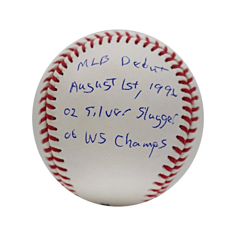 Scott Rolen St. Louis Cardinals Autographed 15 Inscription Career Stats MLB Baseball (CX Auth)