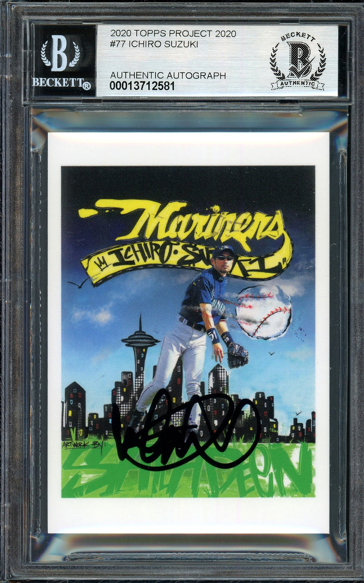 Ichiro Suzuki Auto Topps Project 2020 King Saladeen Card 77 Sig 10 /10 Beckett