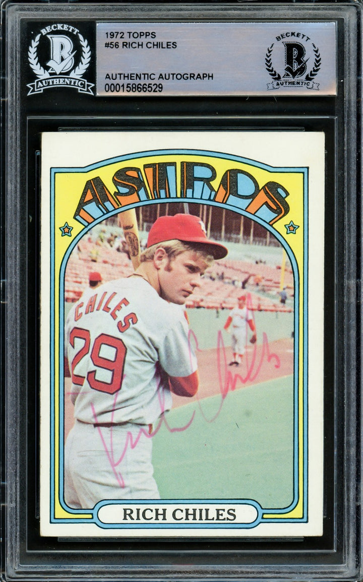 Rich Chiles Signed 1972 Topps Card #56 Houston Astros Beckett BAS #15866529