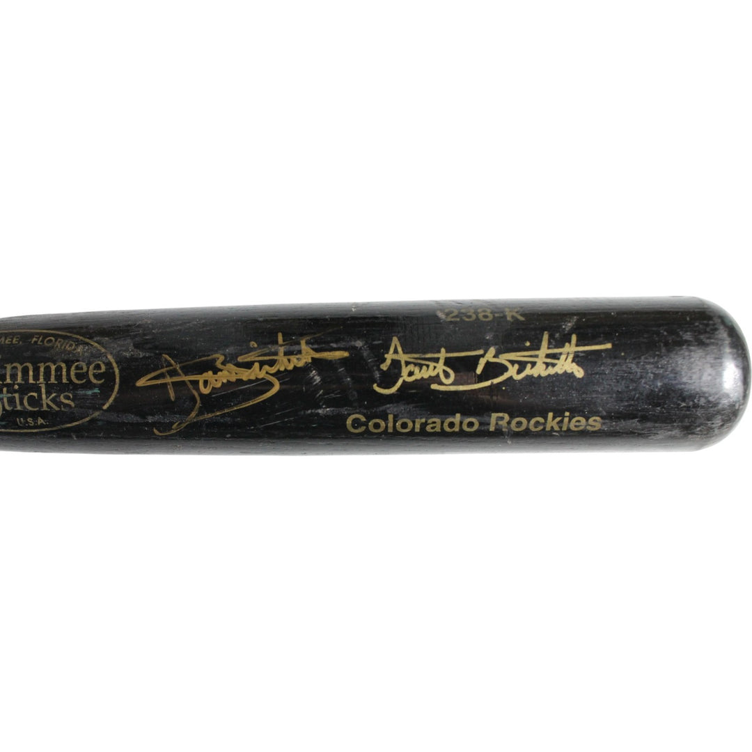 Dante Bichette Signed Colorado Rockies Game Used Kissimme Stick Broken Bat 53930