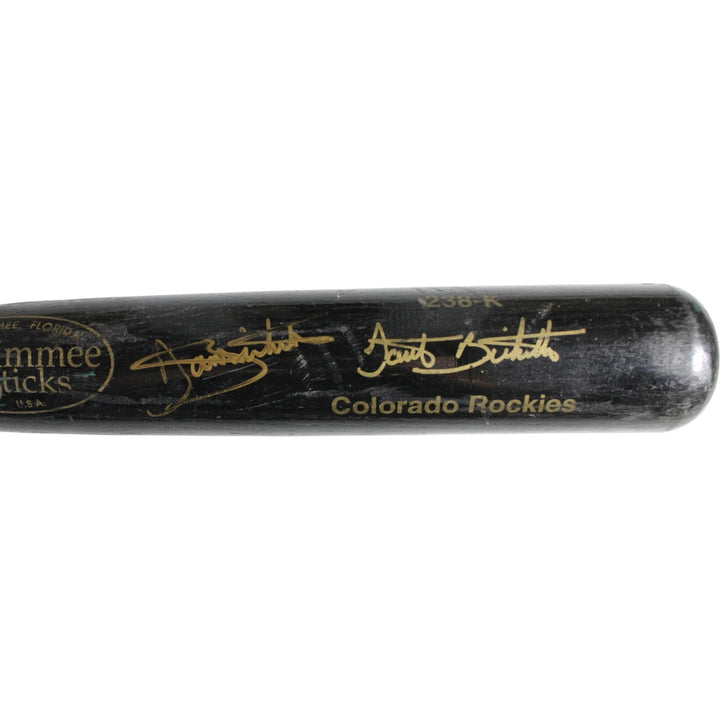 Dante Bichette Signed Colorado Rockies Game Used Kissimme Stick Broken Bat 53930