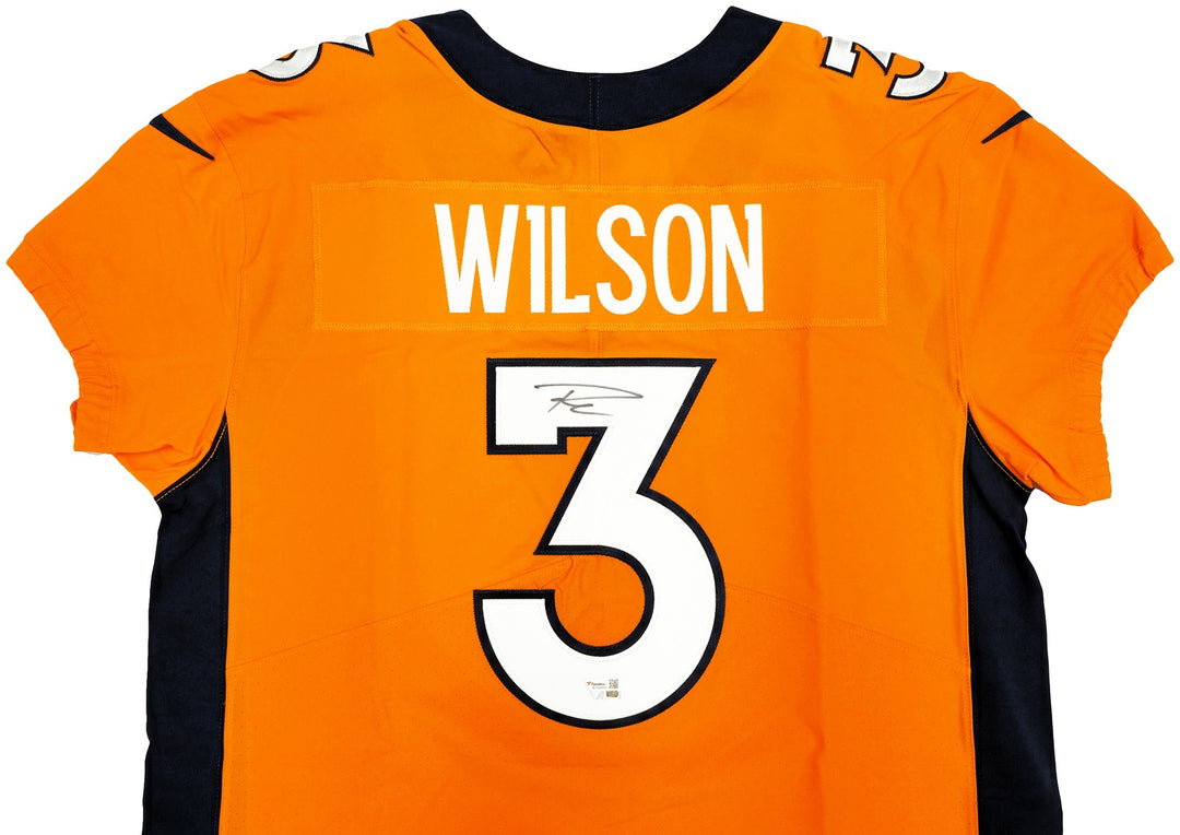 Broncos Russell Wilson Signed Orange Nike Elite Jersey Size 48 Fanatics Holo
