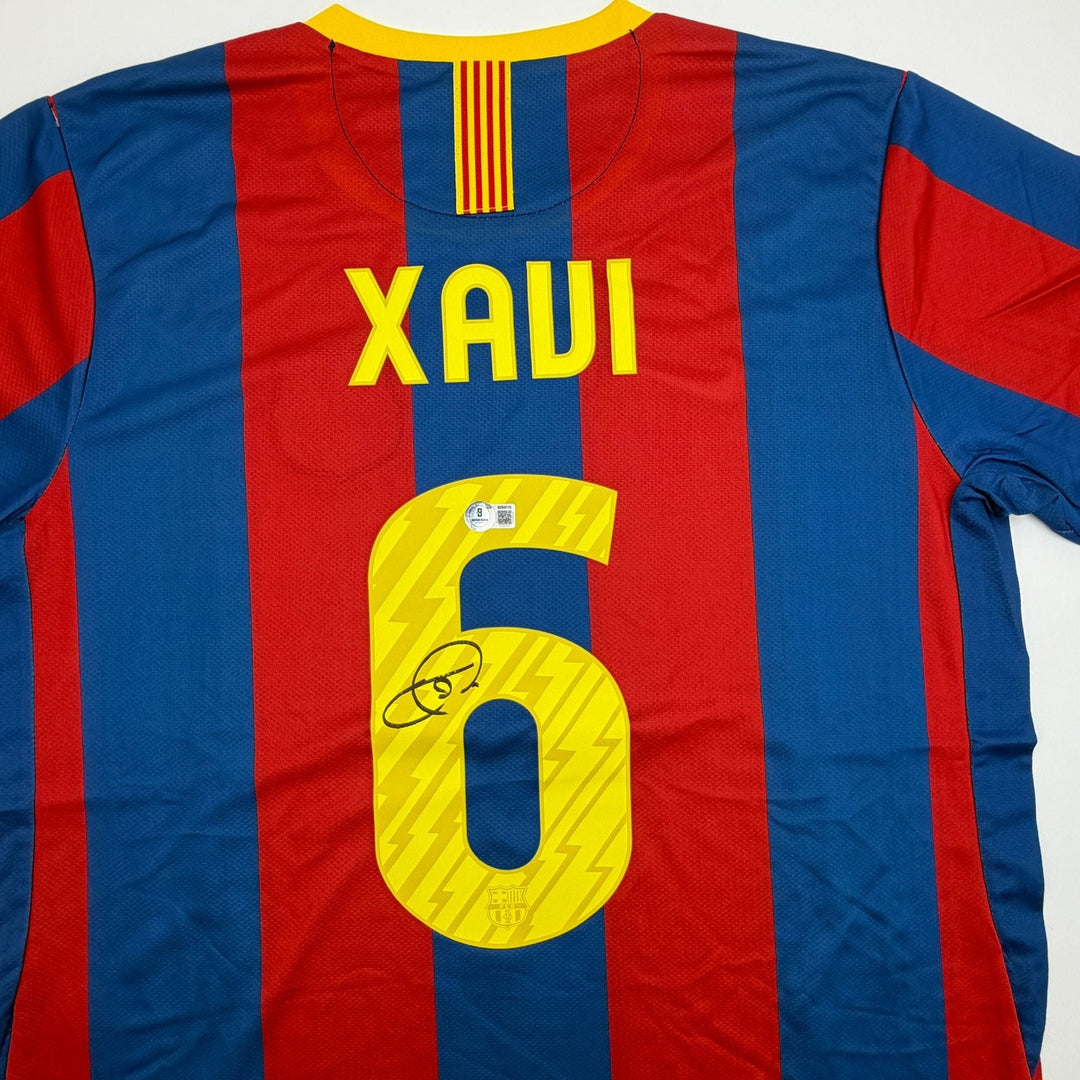Autographed/Signed Xavi Hernandez FC Barcelona 2011 Final Jersey BAS COA