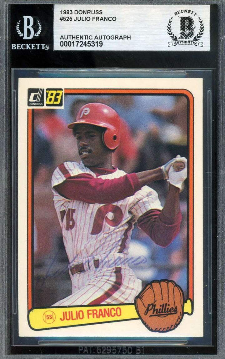 Julio Franco Beckett BAS Signed 1983 Donruss Rookie Autograph