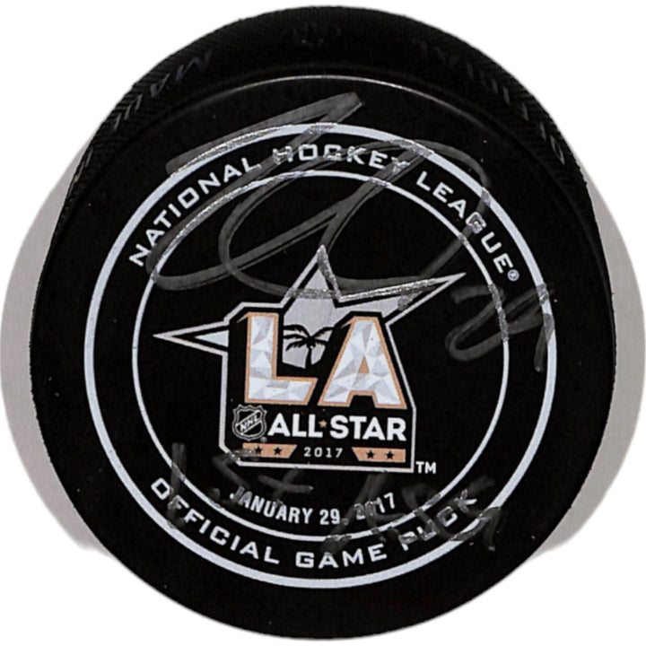 Nate MacKinnon Signed Colorado Avalanche '17 ASG Insc. Hockey Puck JSA 43456