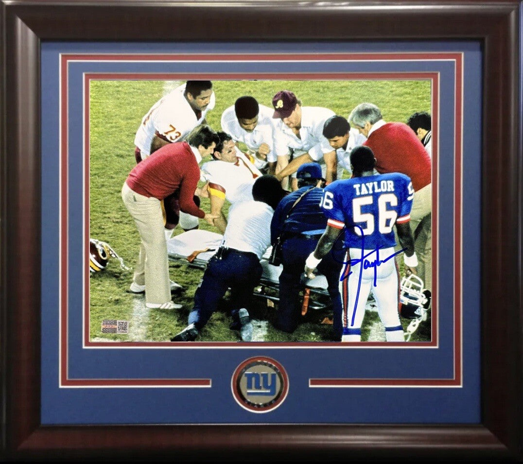 Lawrence Taylor Signed 8x10 Framed Photo Theismann Sack Giants Auto HoF Steiner
