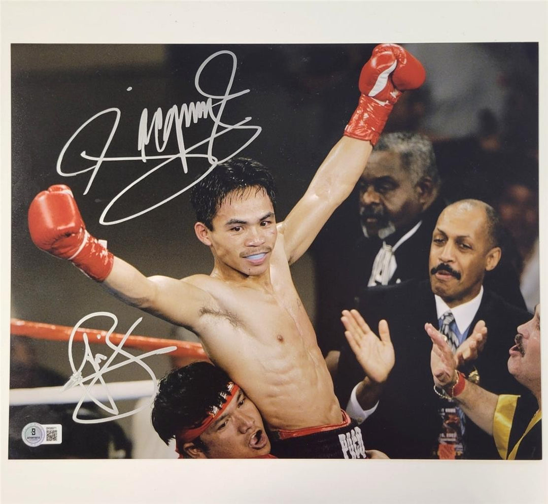 Manny Pacquiao & Buboy Fernandez signed 11x14 photo autograph ~ Beckett BAS