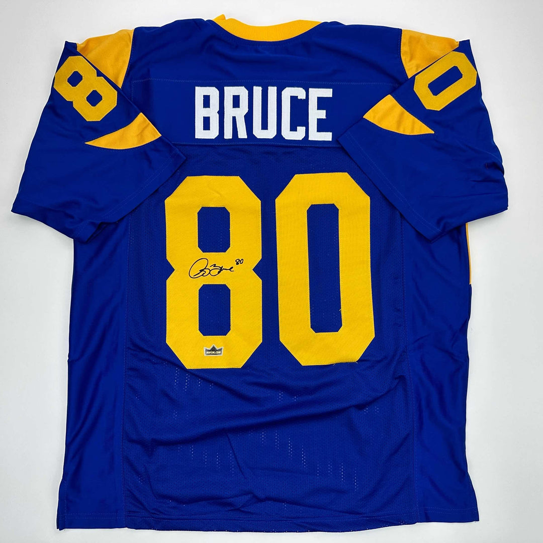 Facsimile Autographed Isaac Bruce St. Louis Royal Blue Retro Reprint Jersey XL