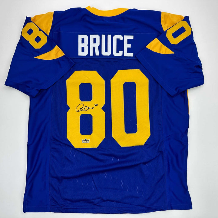 Facsimile Autographed Isaac Bruce St. Louis Royal Blue Retro Reprint Jersey XL
