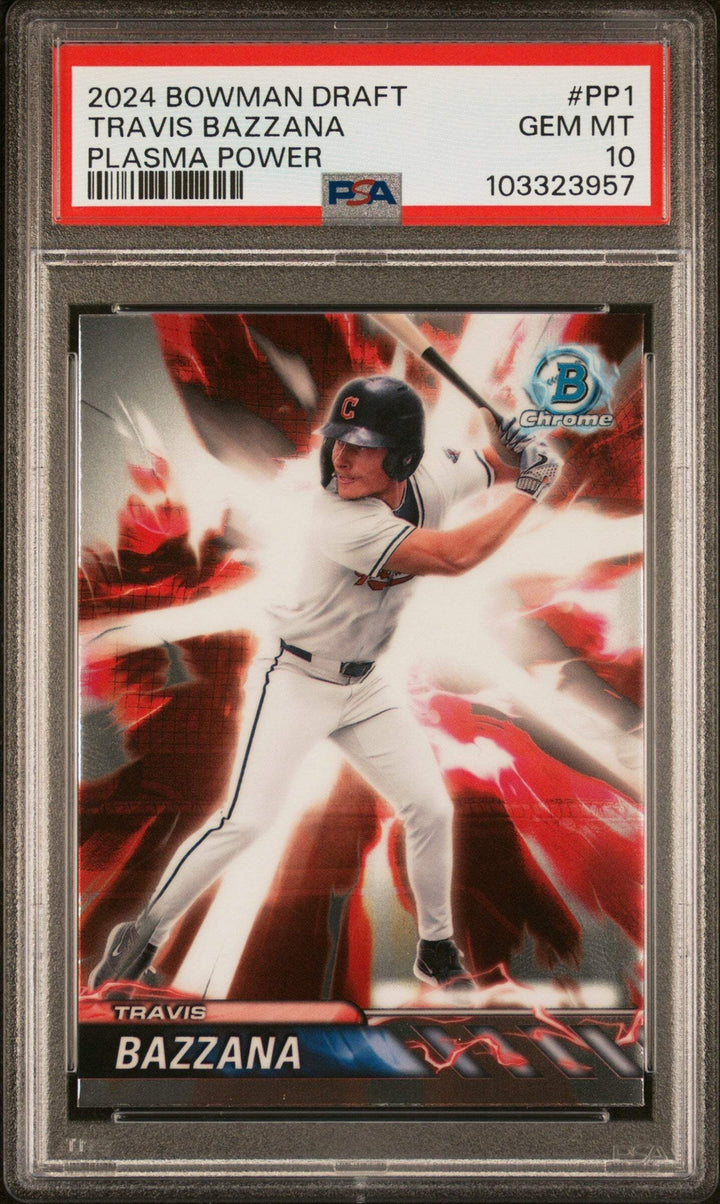 Graded 2024 Bowman Draft Travis Bazzana #PP1 Plasma Power Baseball Card PSA 10