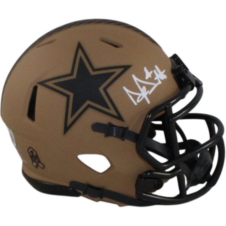 Dak Prescott Autographed/Signed Dallas Cowboys 23 STS Mini Helmet Beckett 56335